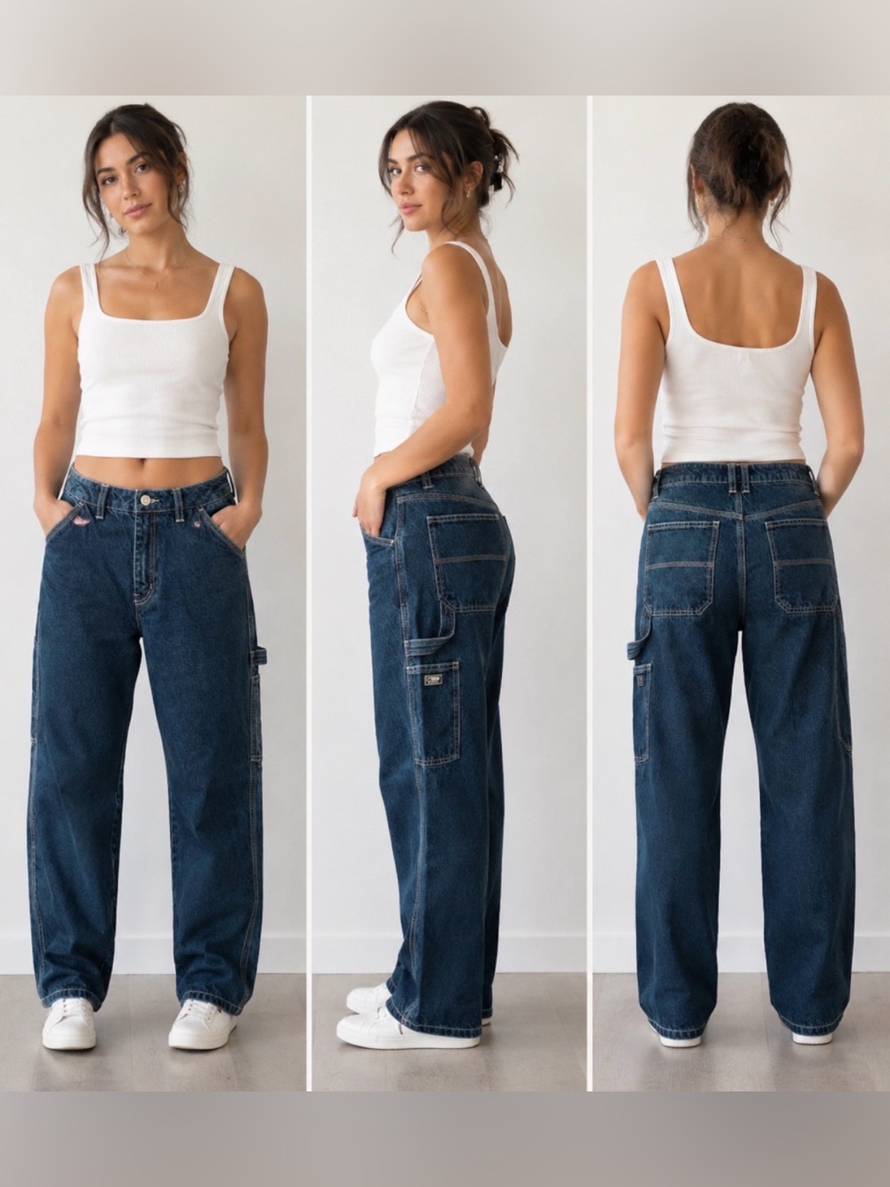 twik Dark Indigo Straight-Leg Carpenter Jeans